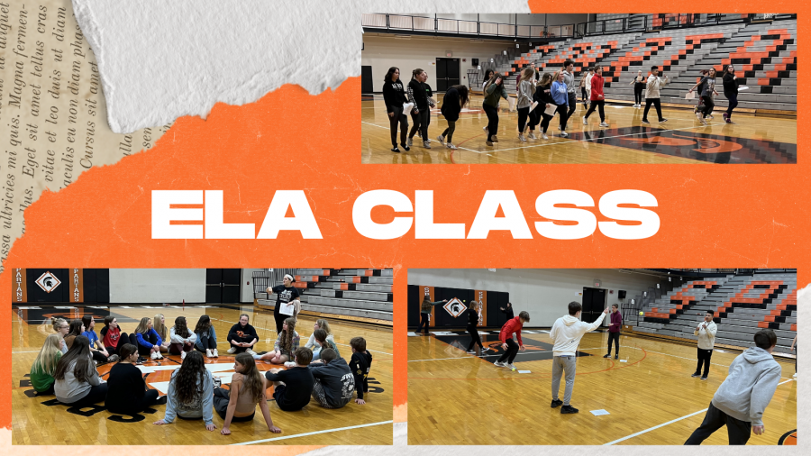 ELA Class collage in gym